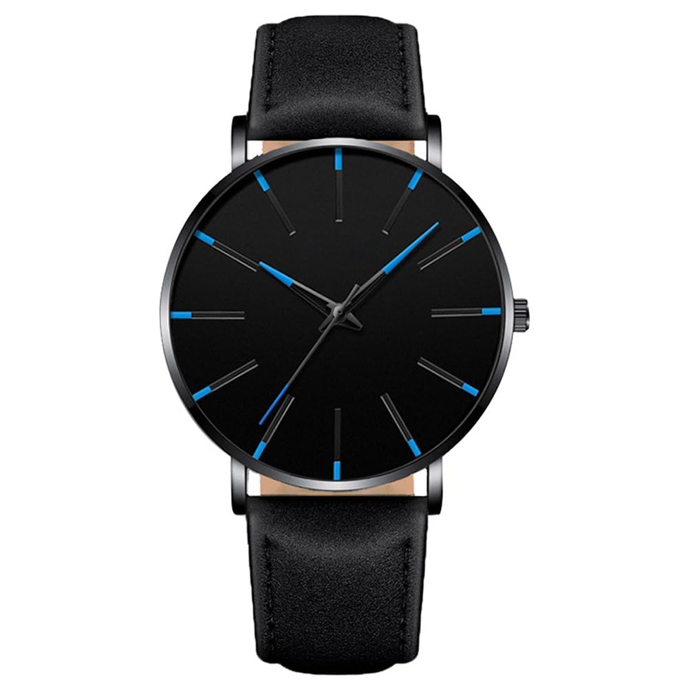 Mens Watches, Chronograph Analog Quartz Movement Dress Watch Casual Leather Band Date Watches for Men Roman Numerals Classic Business Wrist Watch